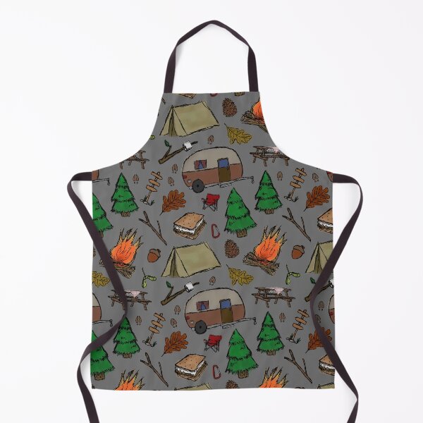 Item preview, Camping Pattern - Watercolor Grey designed and sold by SelenaElleen.