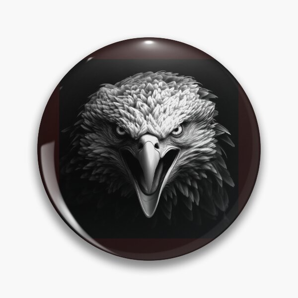 Item preview, Fierce Eagle Head | Black and White Majestic Bird of Prey Illustration designed and sold by inkoutninja.