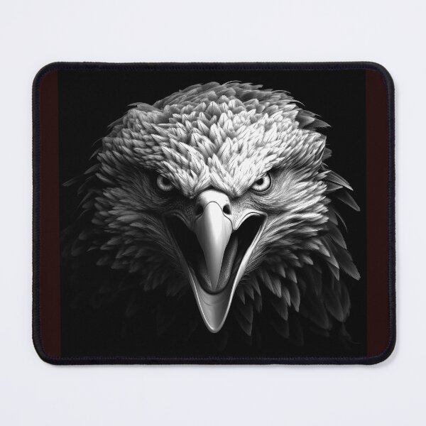 Item preview, Fierce Eagle Head | Black and White Majestic Bird of Prey Illustration designed and sold by inkoutninja.