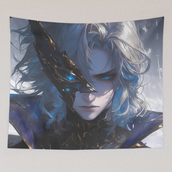 Item preview, Dainsleif Genshin Impact Game Mask Frost Light Noble Dark Fantasy Warrior designed and sold by Tokyonomad.