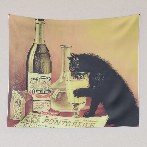 Item preview, Absinthe Black Cat Vintage Poster designed and sold by vintagevivian.
