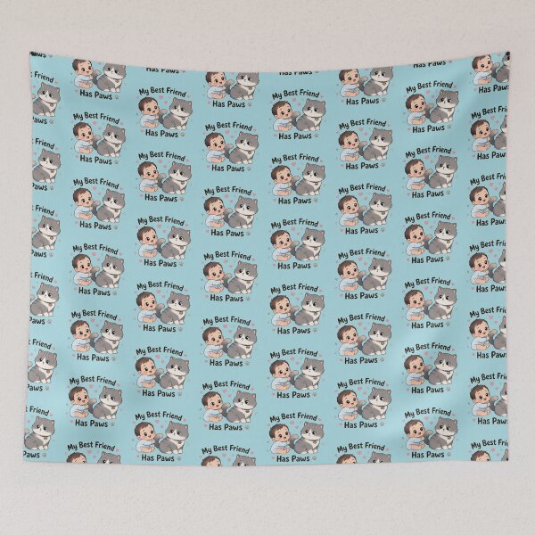 Item preview, My Best Friend Has Paws – Cute Baby & Cat Friendship Shirt designed and sold by Mojibebe.
