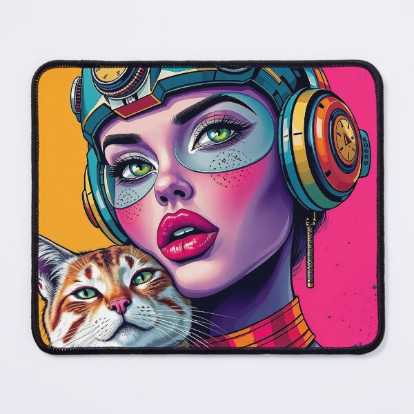 Item preview, Supergirl with cat in pop art designed and sold by LioTou.