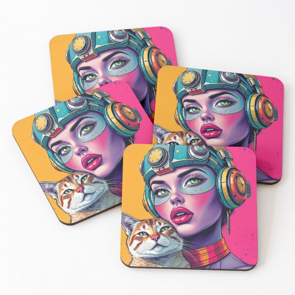 Item preview, Supergirl with cat in pop art designed and sold by LioTou.