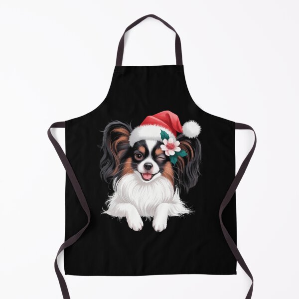 Item preview, Papillon Dog Christmas Santa Hat Dog Mom Dad designed and sold by PunkNation-Arts.