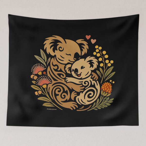 Item preview, Aussie Wildlife Mother & Joey Koala – Modern Australiana Art designed and sold by LMIdesigns.
