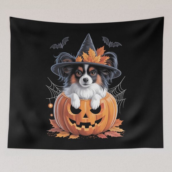 Item preview, Papillon Dog Pumpkin Halloween Thanksgiving designed and sold by PunkNation-Arts.