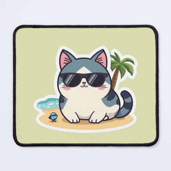 Item preview, Mochi Beach Day – Cute British Shorthair Cat Sticker designed and sold by Mojibebe.
