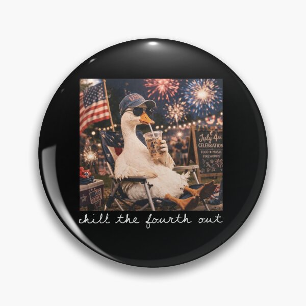 Item preview, Chill the Fourth Out, Goose 4th of July, Funny Patriotic Goose Ice Drink Coffee, Independence Day designed and sold by RamneekFraty.