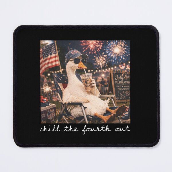 Item preview, Chill the Fourth Out, Goose 4th of July, Funny Patriotic Goose Ice Drink Coffee, Independence Day designed and sold by RamneekFraty.