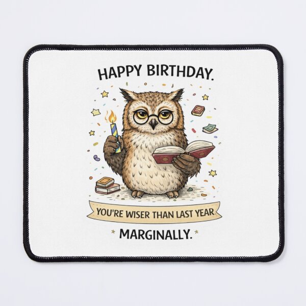 Item preview, Wiser Than Last Year Marginally Owl Birthday Sticker designed and sold by Gentlestate.