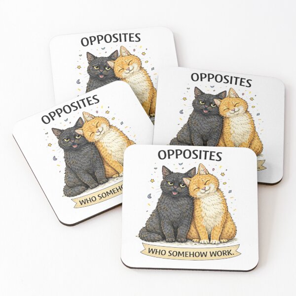 Item preview, Opposites Who Somehow Work Black Orange Cat Sticker designed and sold by Gentlestate.