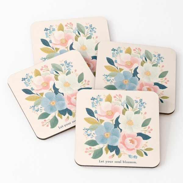 Item preview, Let Your Soul Blossom – Floral Typography Design designed and sold by BobaBunny76.