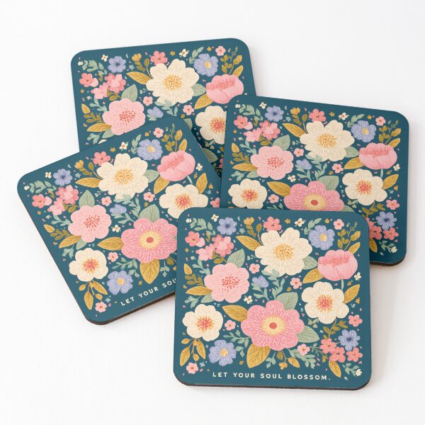 Item preview, Let Your Soul Blossom – Floral Typography Design designed and sold by BobaBunny76.