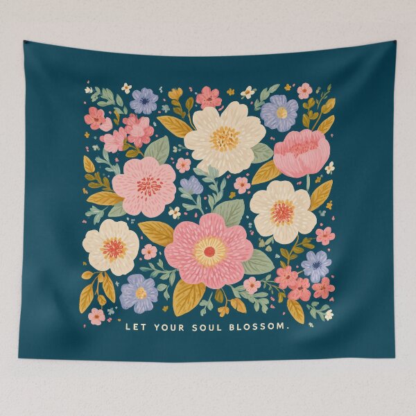 Item preview, Let Your Soul Blossom – Floral Typography Design designed and sold by BobaBunny76.