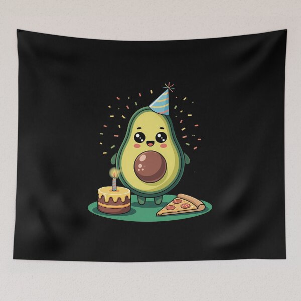 Item preview, Party Fruit with Hat and Birthday Cake for Avocado Lovers designed and sold by papertaless.