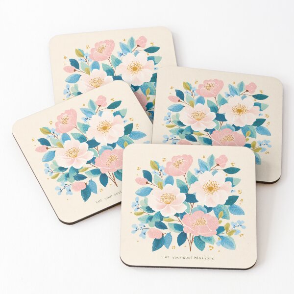 Item preview,  Let Your Soul Blossom – Floral Typography Design designed and sold by BobaBunny76.