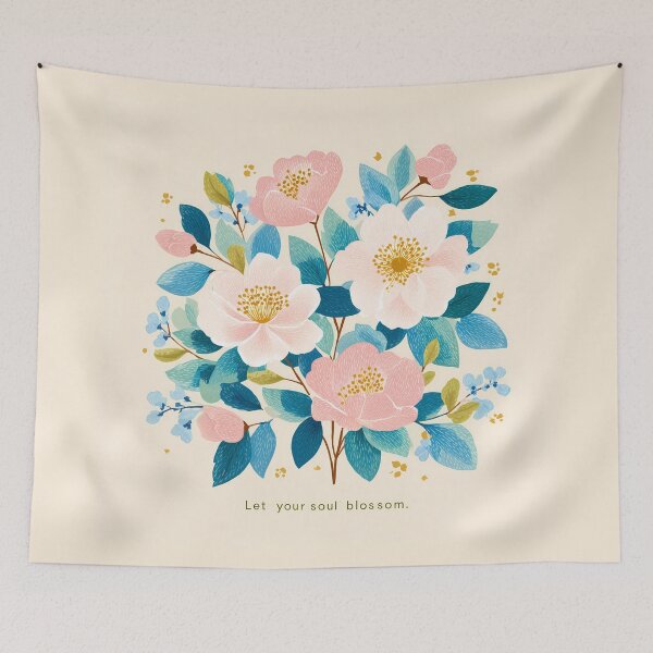 Item preview,  Let Your Soul Blossom – Floral Typography Design designed and sold by BobaBunny76.