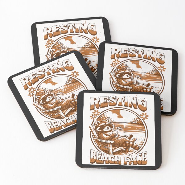 Item preview, Raccoon Relaxing Beach Vacation Summer Chill designed and sold by Tsugraf Designs.