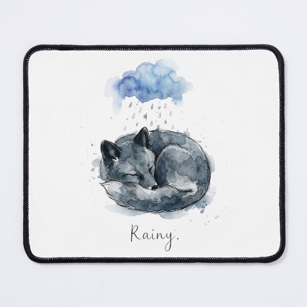 Item preview, Sleeping Fox Rainy Mood Sticker designed and sold by Mr. Pawsome.