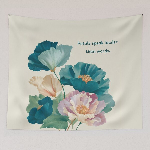 Item preview, Petals Speak Louder Than Words – Floral Typography Design designed and sold by BobaBunny76.