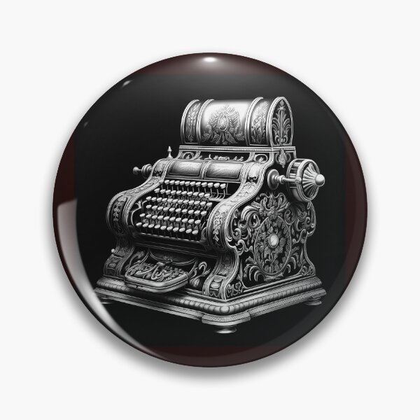 Item preview, Ornate Vintage Cash Register | Black and White Antique Shop Illustration  designed and sold by inkoutninja.