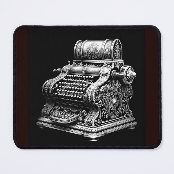 Item preview, Ornate Vintage Cash Register | Black and White Antique Shop Illustration designed and sold by inkoutninja.