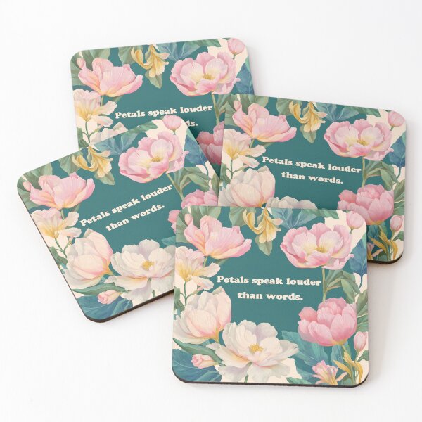 Item preview,  Petals Speak Louder Than Words – Floral Typography Design designed and sold by BobaBunny76.