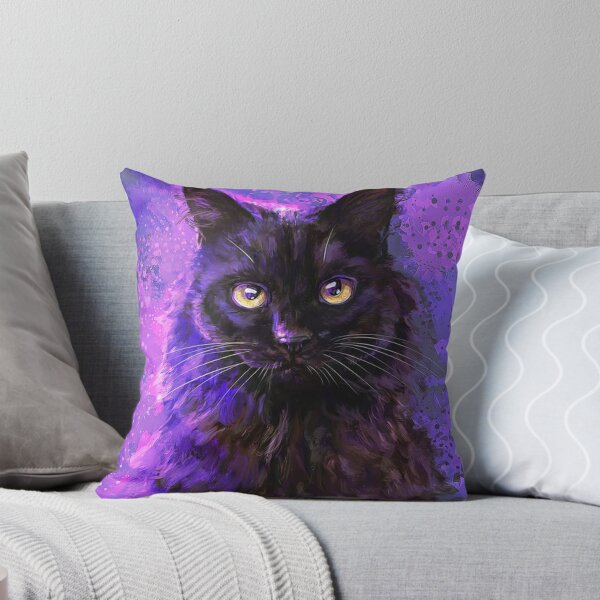 Item preview, Mystic Black Cat in Cosmic Purple Splash designed and sold by ladyazza.