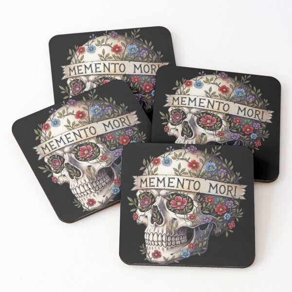 Item preview, Memento Mori Skull Flowers Dead Leaves and Flowers designed and sold by nuel-art.