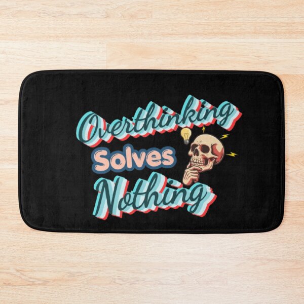 Item preview, Overthinking Solves Nothing – Funny Dark Humor Skull Quote Sticker designed and sold by CutePearlStudio.