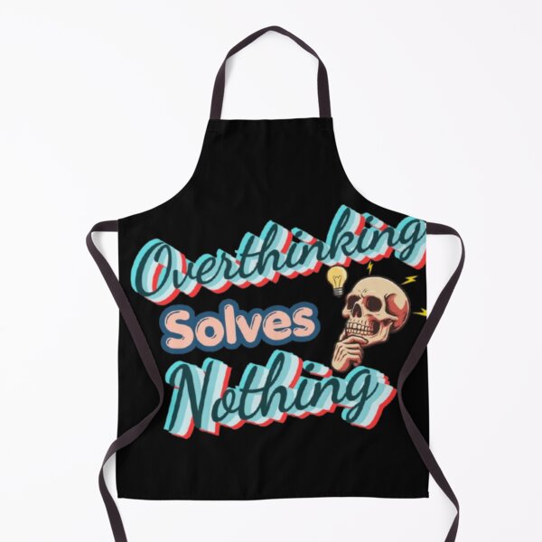 Item preview, Overthinking Solves Nothing – Funny Dark Humor Skull Quote Sticker designed and sold by CutePearlStudio.