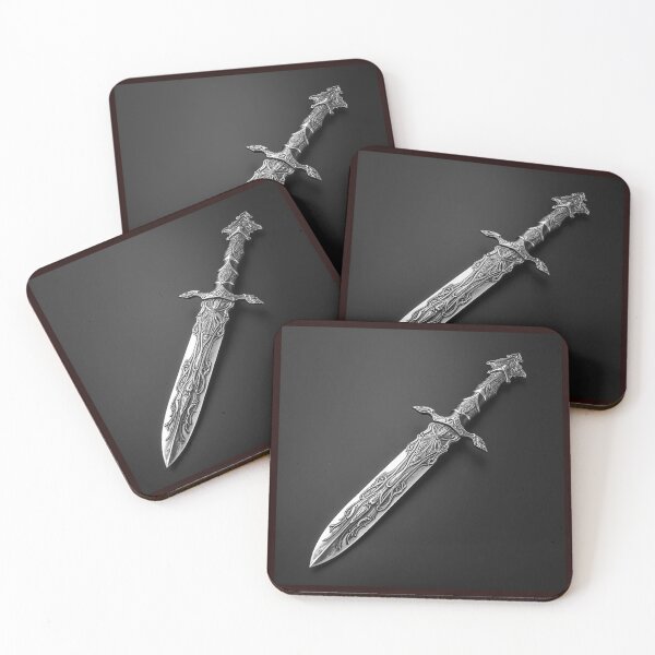 Item preview, Ornate Fantasy Sword | Black and White Engraved Blade Illustration designed and sold by inkoutninja.