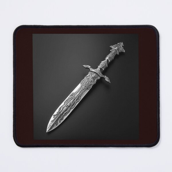 Item preview, Ornate Fantasy Sword | Black and White Engraved Blade Illustration designed and sold by inkoutninja.