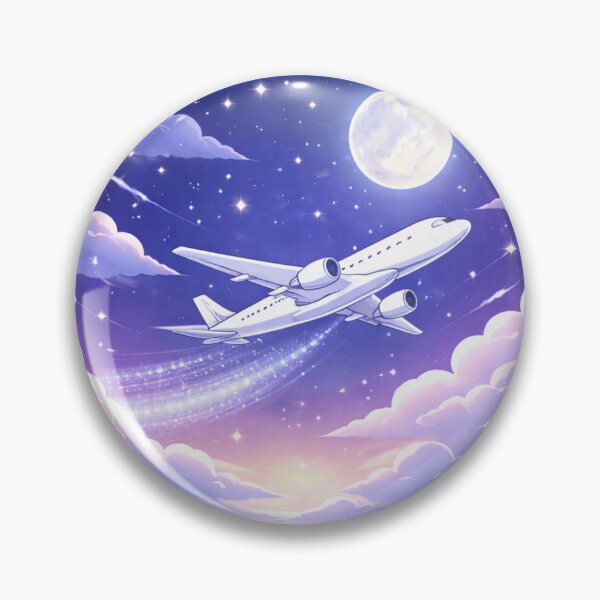 Item preview, Dreamy Airplane Night Sky Sticker | Aesthetic Moon Flight Illustration | Travel Lover Gift . designed and sold by ZenGrowth4.