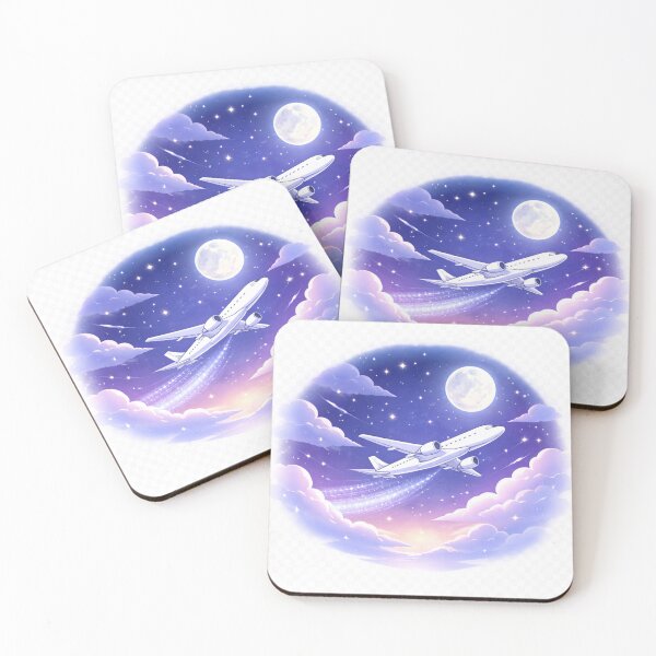 Item preview, Dreamy Airplane Night Sky Sticker | Aesthetic Moon Flight Illustration | Travel Lover Gift . designed and sold by ZenGrowth4.