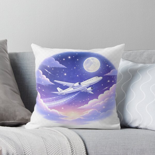 Item preview, Dreamy Airplane Night Sky Sticker | Aesthetic Moon Flight Illustration | Travel Lover Gift . designed and sold by ZenGrowth4.