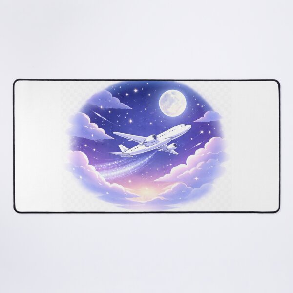 Item preview, Dreamy Airplane Night Sky Sticker | Aesthetic Moon Flight Illustration | Travel Lover Gift . designed and sold by ZenGrowth4.