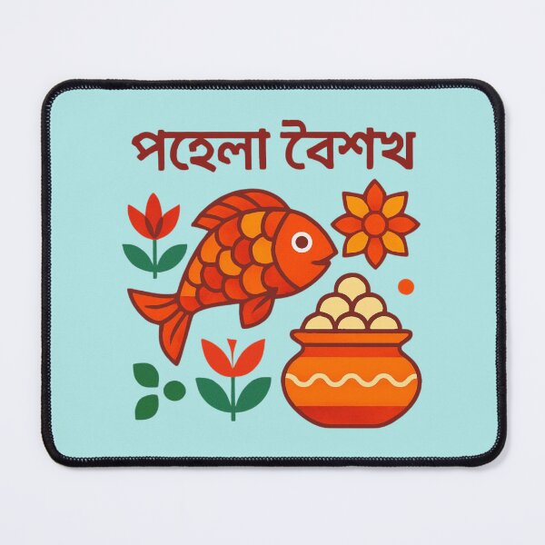Item preview, Pohela Boishakh Bengali New Year T Shirt Design with Bangla Typography and Alpana Art designed and sold by PACS0011.