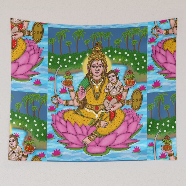 Item preview, Santan Lakshmi Divine Artwork – Hindu Goddess of Family Blessings designed and sold by Harshit_Digital_Arts.