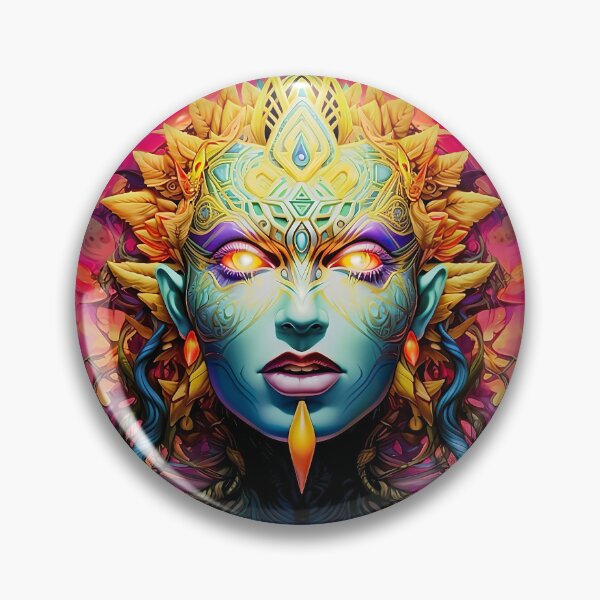 Item preview, Cosmic Light Goddess – Psychedelic Neon Trippy Portrait designed and sold by Dominik1994.