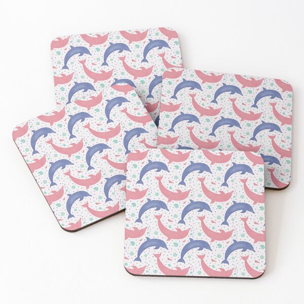 Item preview, Cute Dolphin and Seashell Beach Theme Pattern designed and sold by Pevkay97.