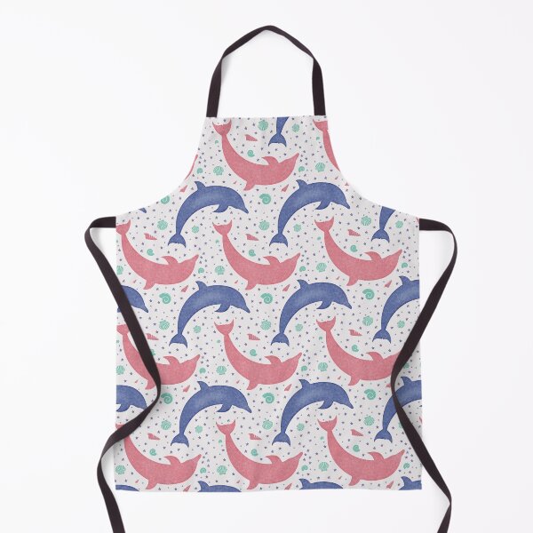 Item preview, Cute Dolphin and Seashell Beach Theme Pattern designed and sold by Pevkay97.