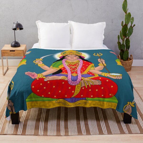 Item preview, Goddess Santoshi Maa Artwork – Hindu Devotional Peace and Faith Design designed and sold by Harshit_Digital_Arts.