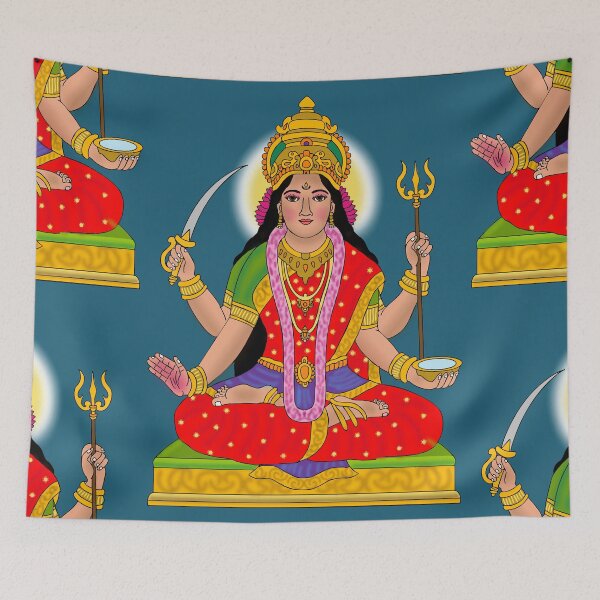 Item preview, Goddess Santoshi Maa Artwork – Hindu Devotional Peace and Faith Design designed and sold by Harshit_Digital_Arts.