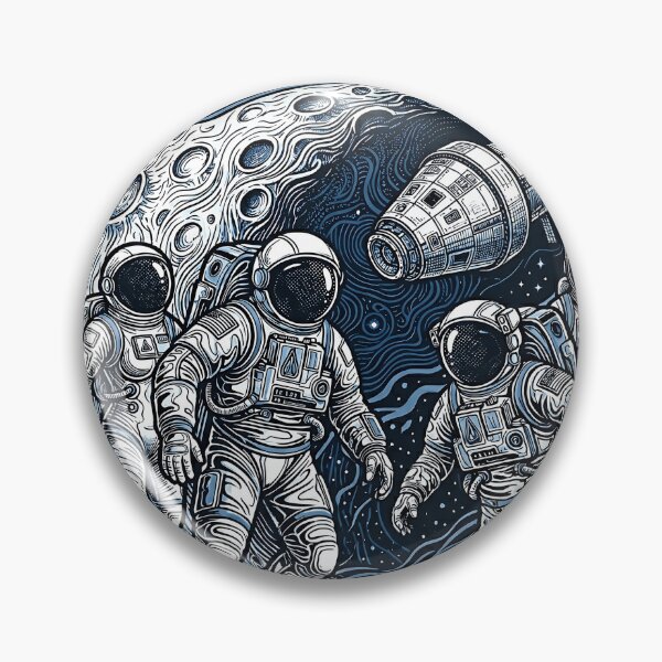 Item preview, Artemis II Inspired Lunar Mission Illustration - Astronauts designed and sold by Drishya-Designs.