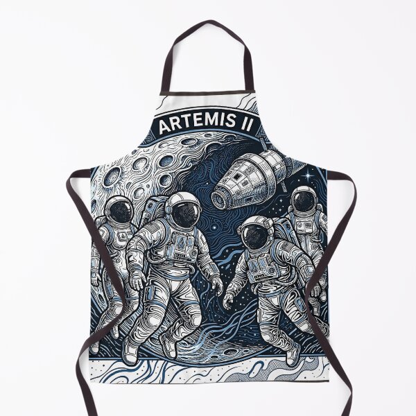Item preview, Artemis II Inspired Lunar Mission Illustration - Astronauts designed and sold by Drishya-Designs.