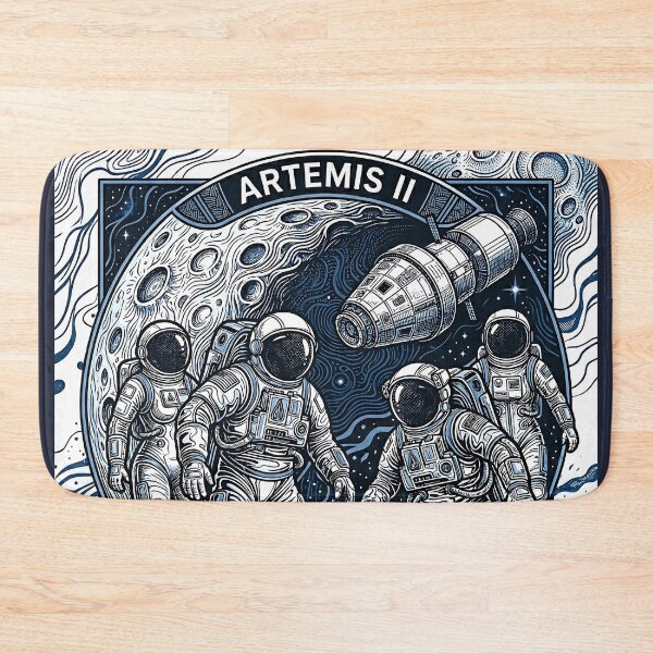Item preview, Artemis II Inspired Lunar Mission Illustration - Astronauts designed and sold by Drishya-Designs.