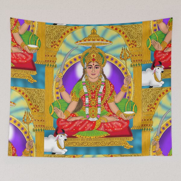 Item preview, Santoshi Mata Divine Illustration – Hindu Goddess Spiritual Art designed and sold by Harshit_Digital_Arts.