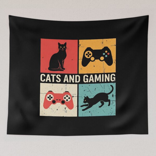 Item preview, Cats And Gaming Retro Four Square Tee designed and sold by OlyvieArt.